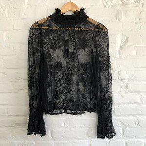 Lulus NWT Women's Lace Collar Shirt